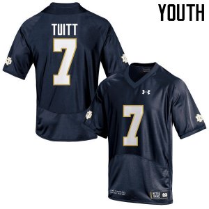 Notre Dame Fighting Irish Youth Stephon Tuitt #7 Navy Blue Under Armour Authentic Stitched College NCAA Football Jersey RKF0099XC